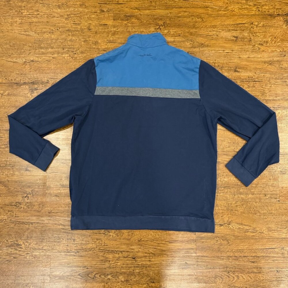 Travis Mathew Blue 1/4 Zip Performance Golf Pullover Sweater Sweatshirt Men's XL - Picture 3 of 9